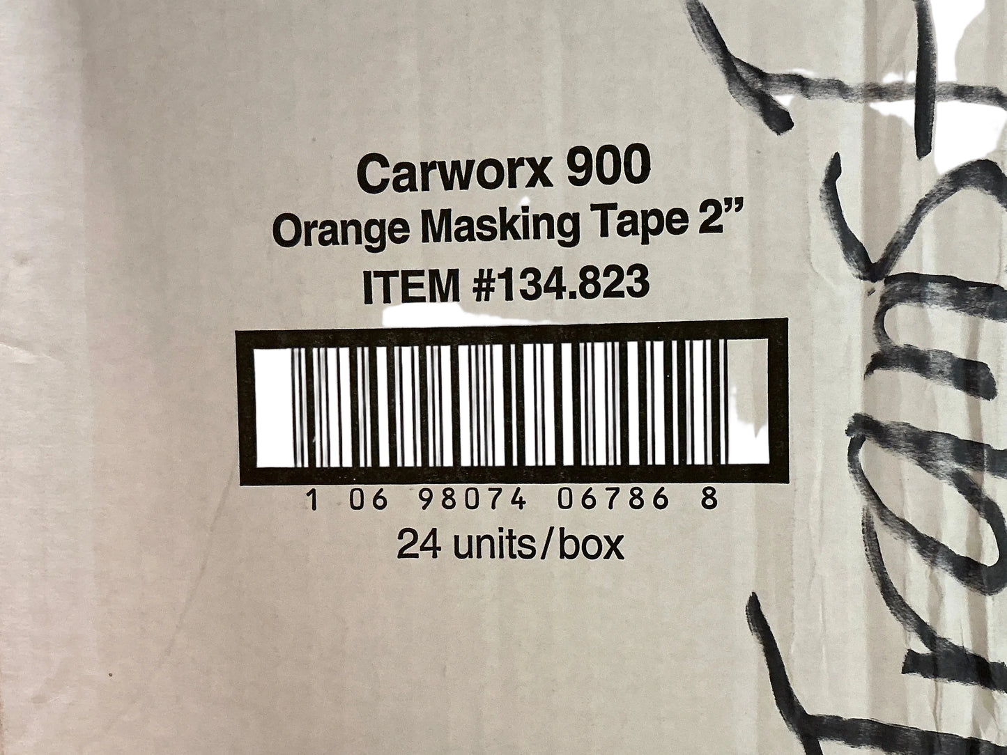 Car Worx 2 inch orange masking tape BOX
