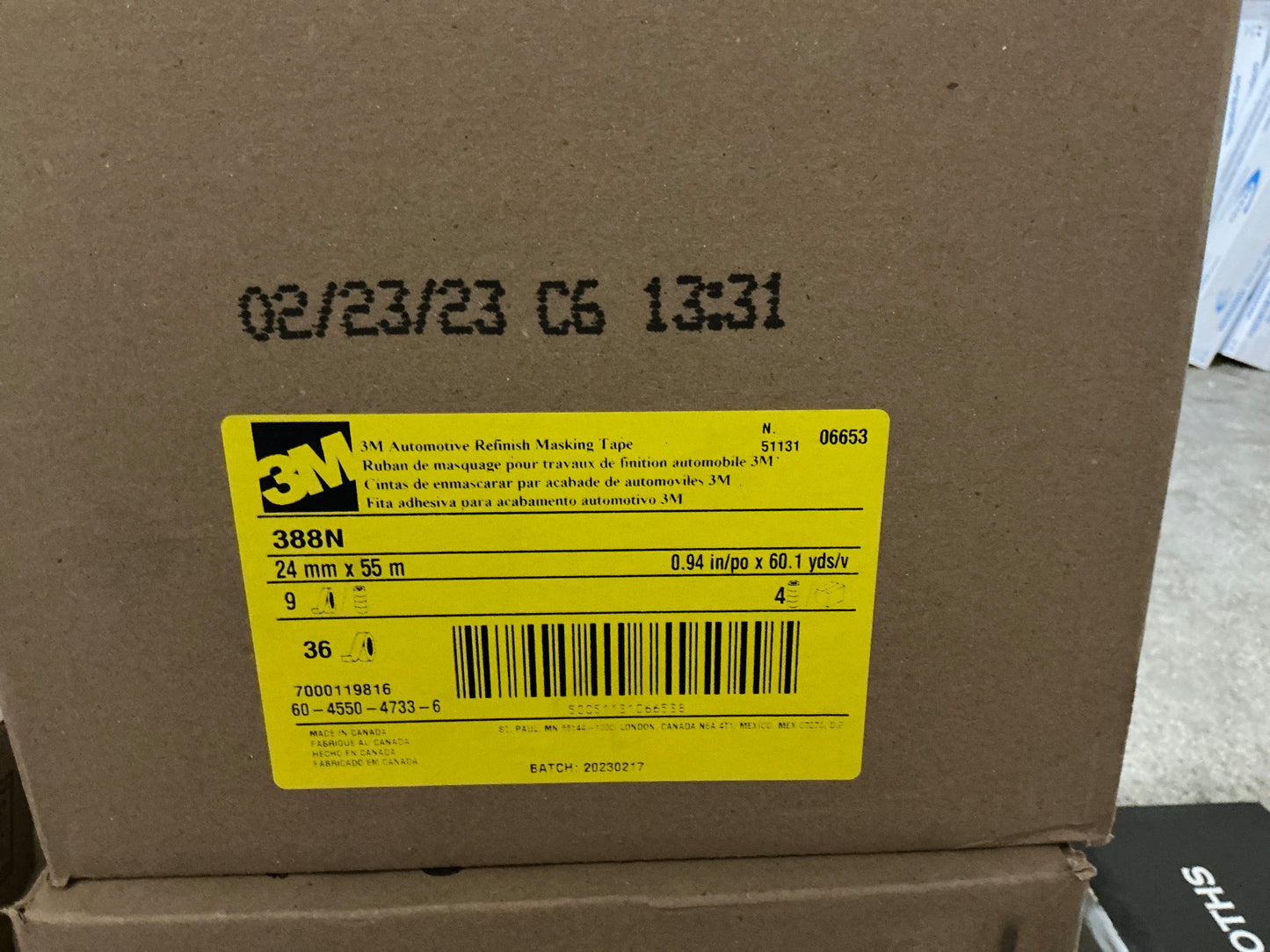 3M yellow 3/4 inch tape box