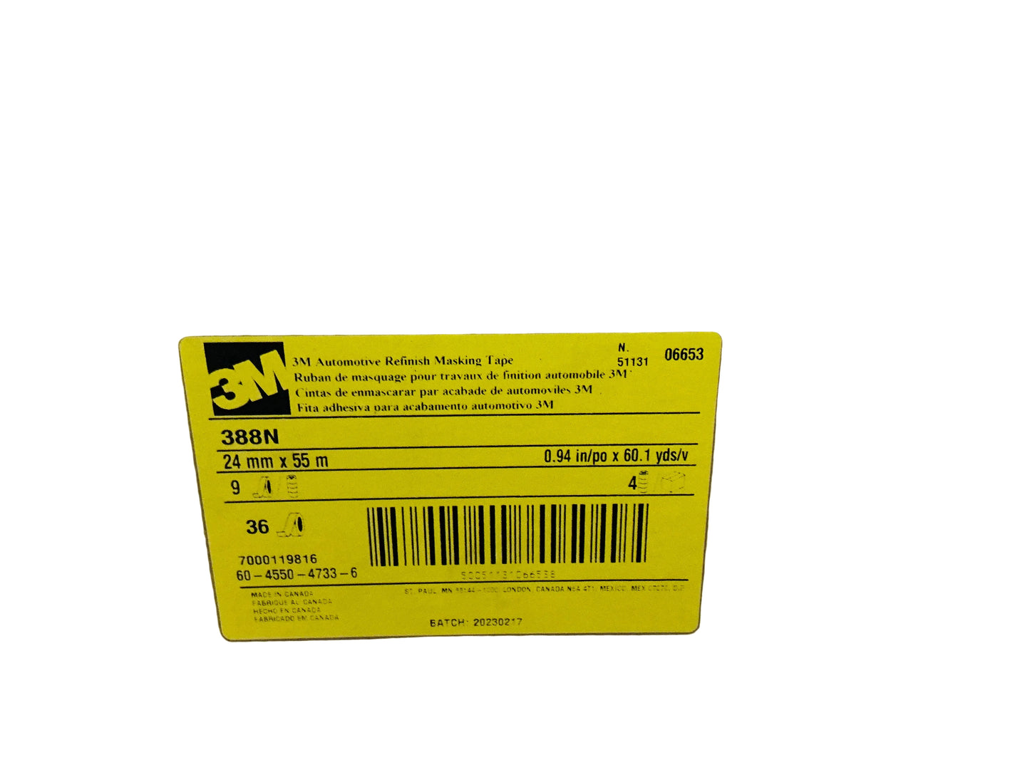 3M yellow 3/4 inch tape box